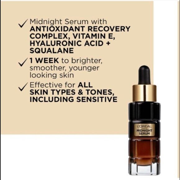 Loreal Paris- NEW Antioxidant Midnight Serum- Age Perfect• Travellers Size 3.8ML - Picture 5 of 7